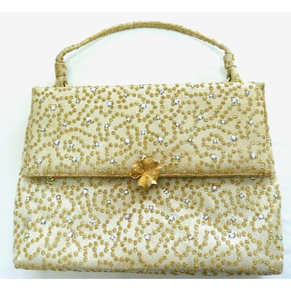 VTG Andrew Geller Evening Bag Gold Sparkly Clutch Handbag‎ Bling Dressy Formal